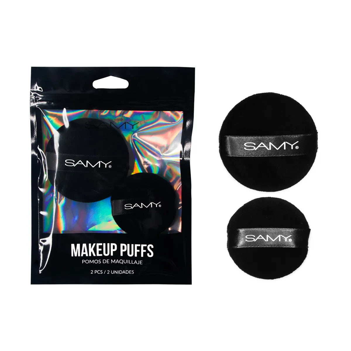 BORLA DE MAQUILLAJE REDONDOS X 2 UND SAMY