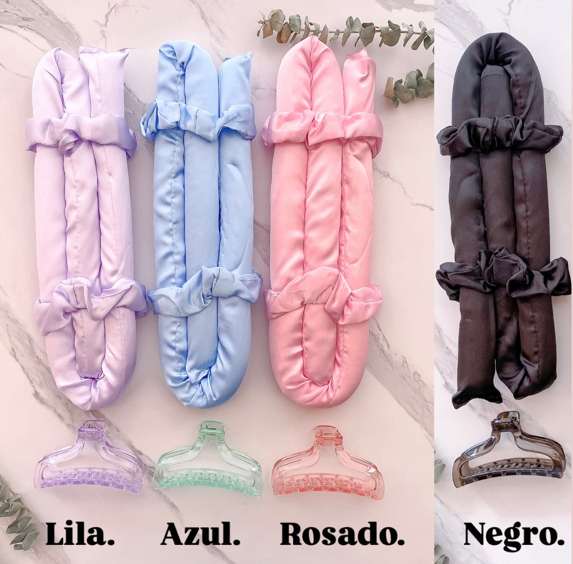 TUBO PARA ONDAS SIN CALOR (2 SCRUNCHIES MÁS PINZA)