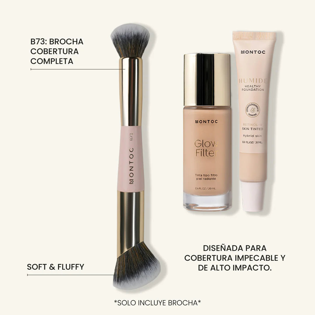 BROCHA B74 DOBLE PARA BASE Y PRODUCTOS EN CREMA/LIQUIDOS MONTOC