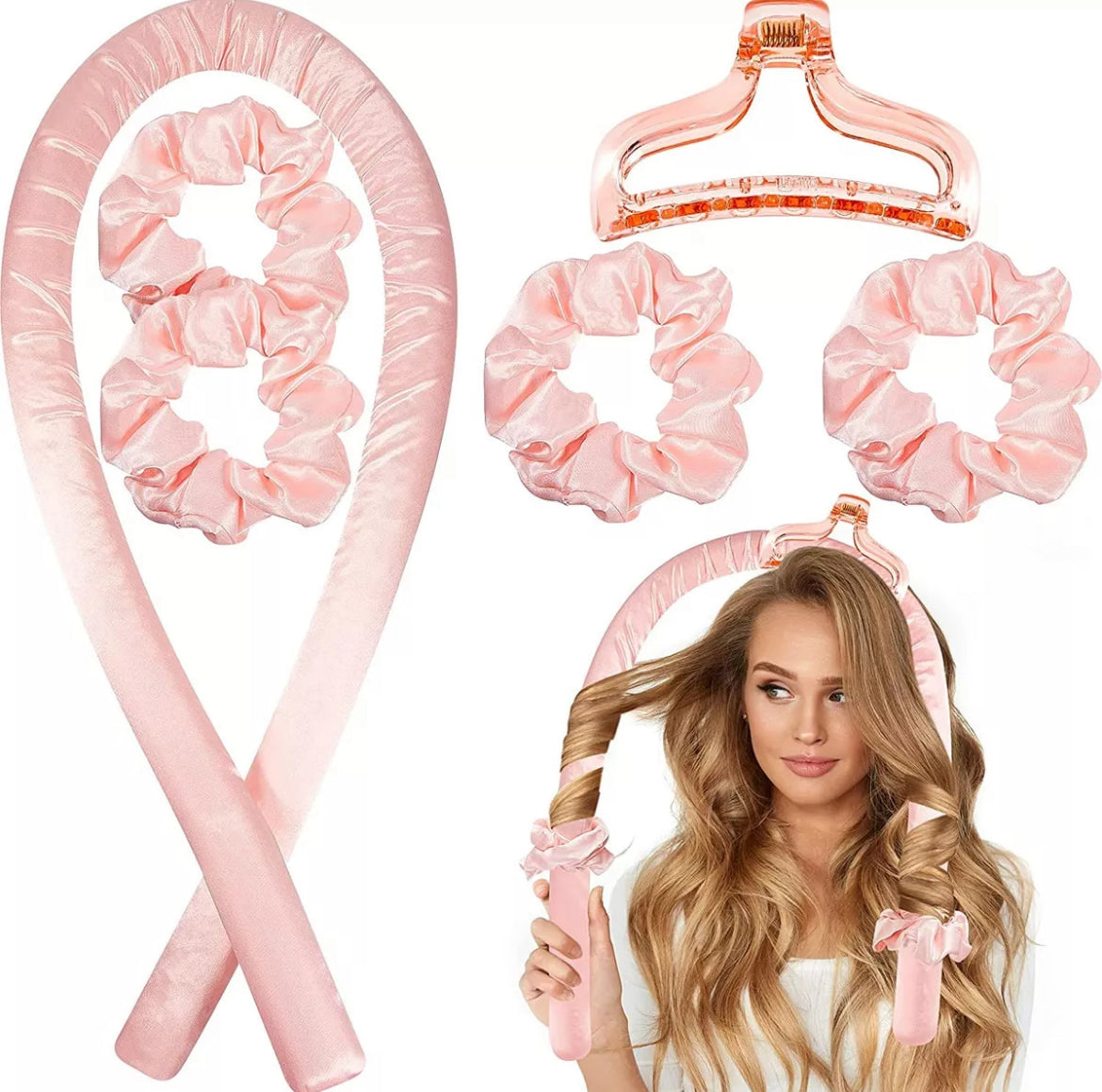 TUBO PARA ONDAS SIN CALOR (2 SCRUNCHIES MÁS PINZA)