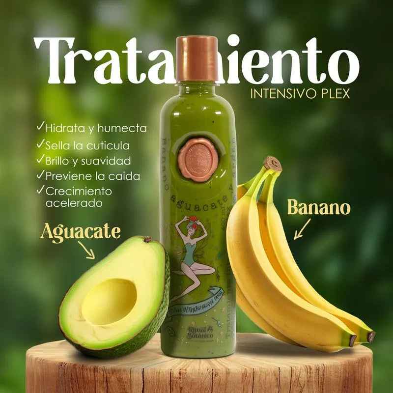 TRATAMIENTO INTENSIVO PLEX CON BANANO, AGUACATE Y ARGAN RITUAL BOTANICO