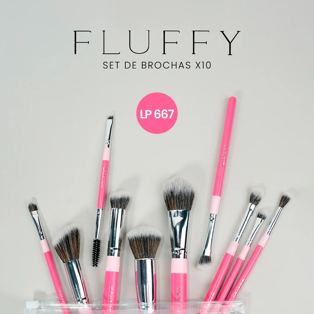 KIT DE BROCHAS FLUFFY X10 MONTOC