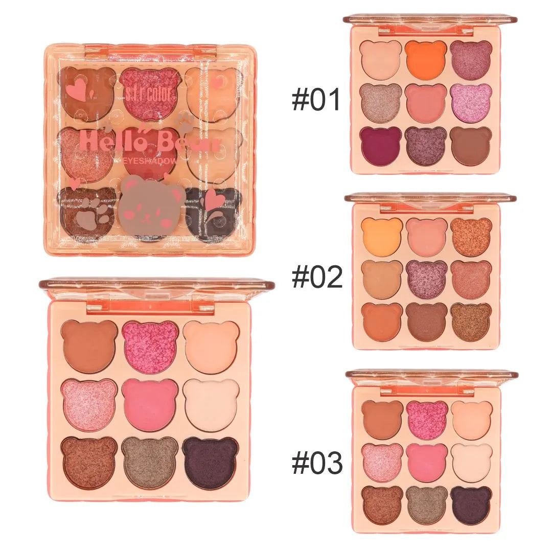 PALETA DE SOMBRAS BEAR X 9 TONOS NUDE SFR COLOR