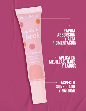 RUBOR LIQUIDO CHEEK TO CHEEK DE RUBY ROSE
