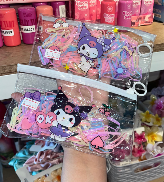 PAQUETE DE LIGAS DE COLORES EMPAQUETE DE KUROMI