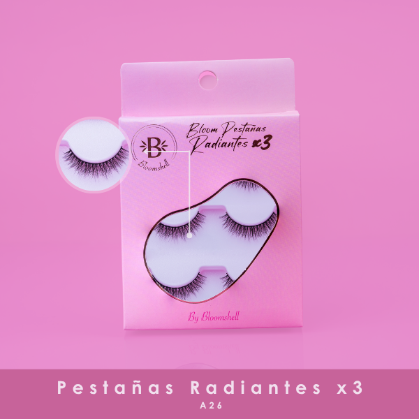 PESTAÑAS DE BLOOMSHELL RADIANTES X 3