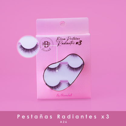 PESTAÑAS DE BLOOMSHELL RADIANTES X 3