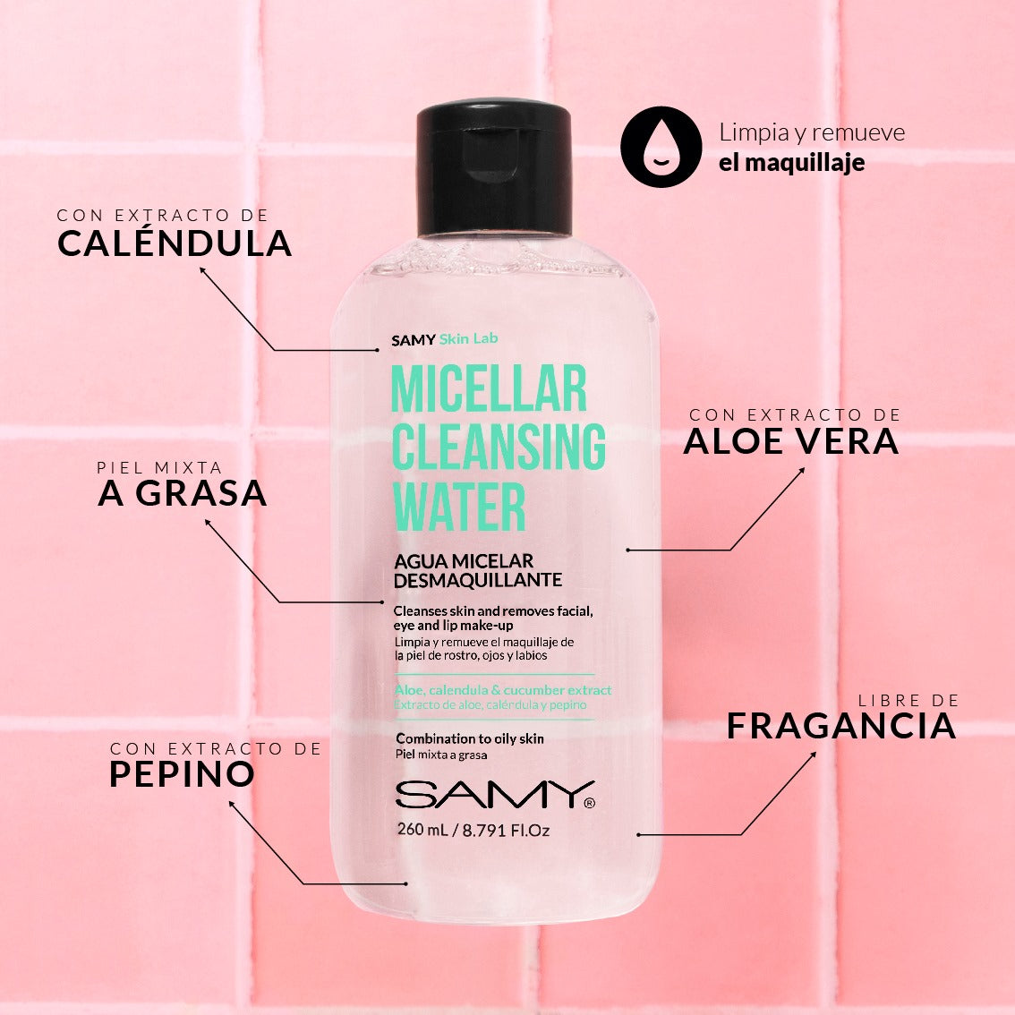 AGUA MICELAR SAMY 260 ML