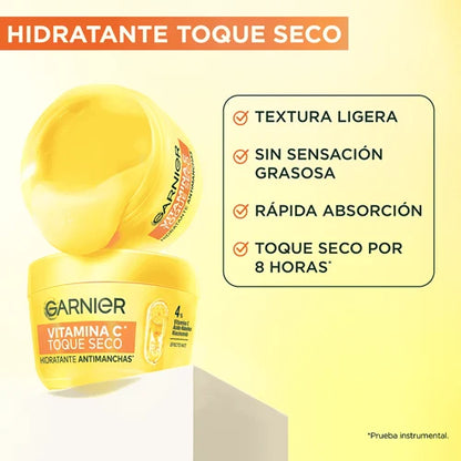 CREMA HIDRATANTE ANTIMANCHAS TOQUE SECO VITAMINA C GARNIER