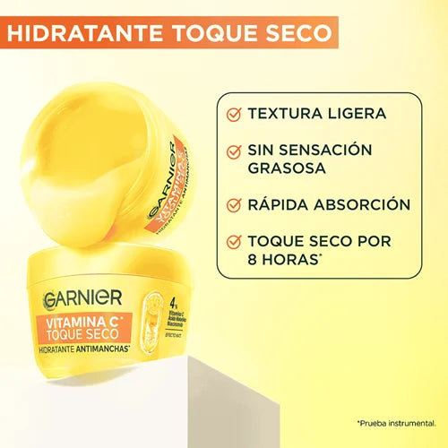 CREMA HIDRATANTE ANTIMANCHAS TOQUE SECO VITAMINA C GARNIER