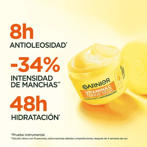 CREMA HIDRATANTE ANTIMANCHAS TOQUE SECO VITAMINA C GARNIER
