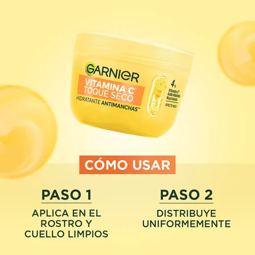 CREMA HIDRATANTE ANTIMANCHAS TOQUE SECO VITAMINA C GARNIER