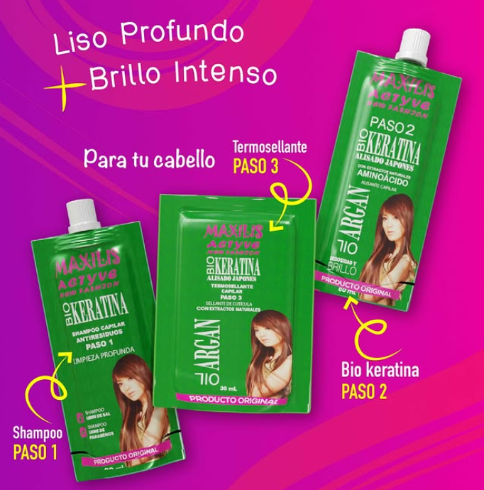BIOKERATINA ALISADO JAPONES 3 PASOS DE MAXILIS
