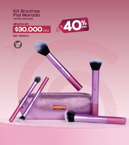 KIT BROCHAS PIEL MORADO