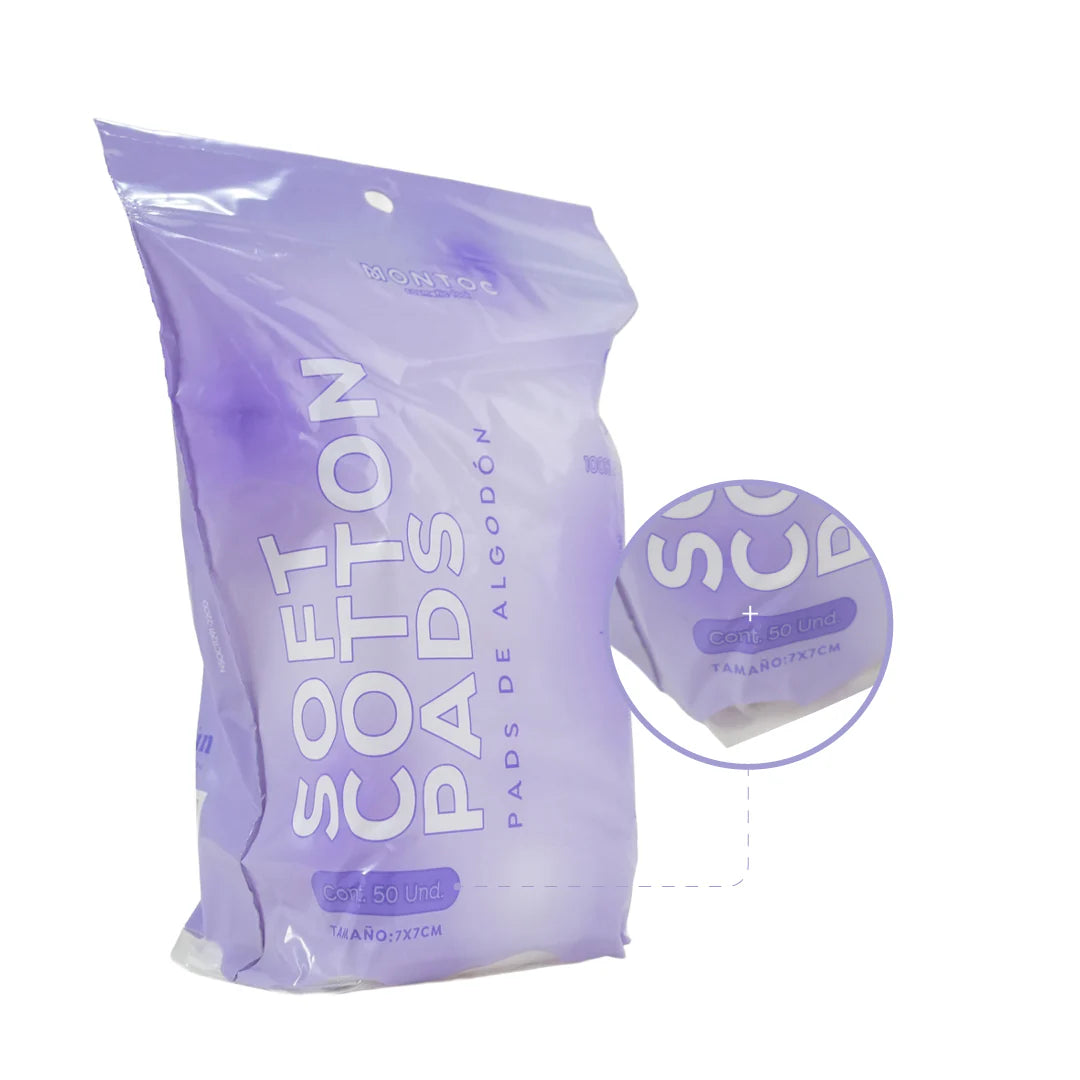 POMO DESMAQUILLANTE SOFT COTTON PADS X 50 UND MONTOC