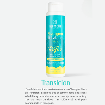 SHAMPOO HIDRATANTE DE RIZOS SIN SAL DE KERASOLI
