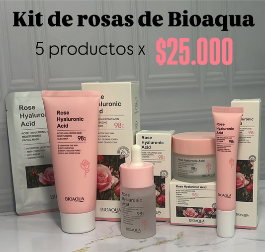 KIT X 5 DE ROSAS CON ACIDO HIALURONICO DE BIOAQUA