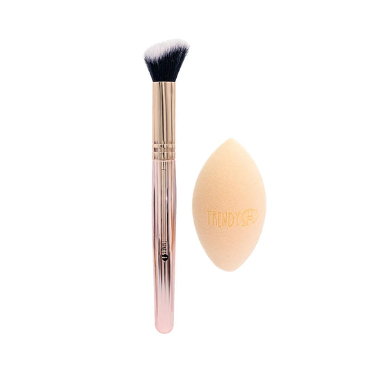 KIT BROCHA CORRECTOR MÁS ESPONJA TRENDY LOCURA
