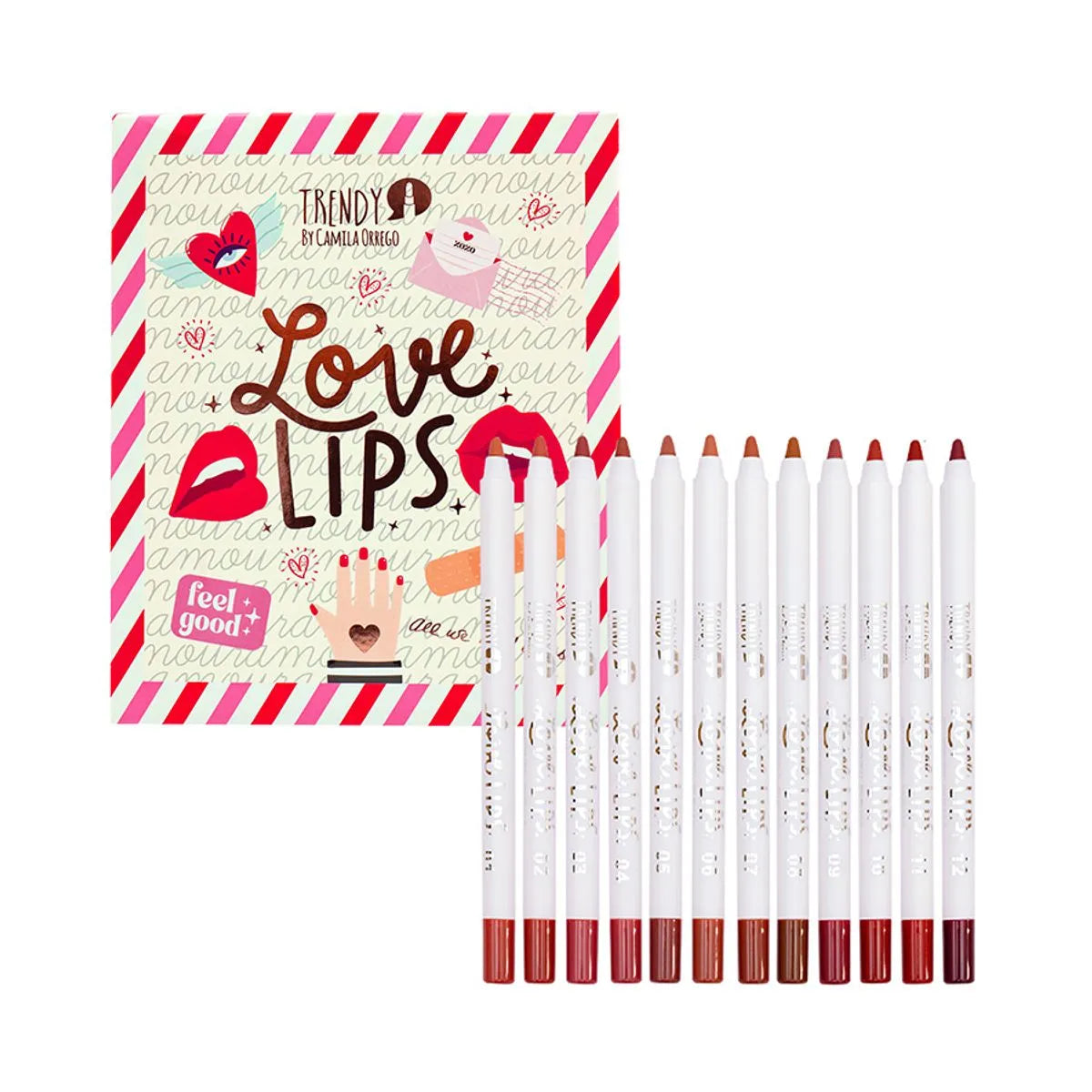 KIT X12 DELINEADORES LABIOS TRENDY LOCURA