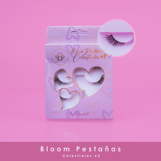 PESTAÑAS DE BLOOMSHELL CELESTIALES X 3